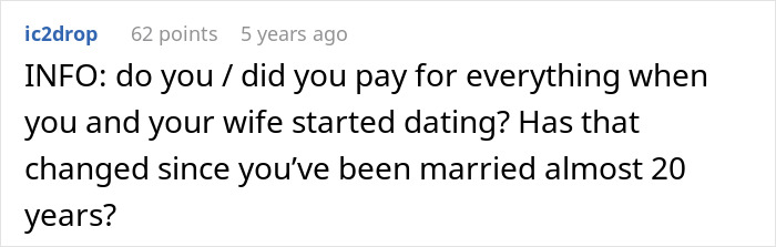 Screenshot of an online discussion about a dad calling out wife after she teaches daughter to treat boyfriend like personal ATM. Screenshot of an online discussion about a dad calling out wife after she teaches daughter to treat boyfriend like personal ATM.