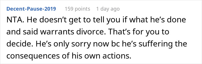 Screenshot of an online comment discussing a stay-at-home mom and issues of chores, marriage, and accusations of laziness.