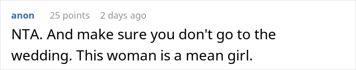 Screenshot of a comment about a painful wedding dress shopping trip and the emotional wake-up call in friendship.