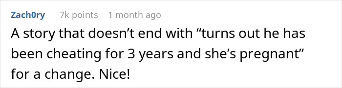 Screenshot of a Reddit comment discussing proof of a husband cheating and erratic behavior of ex-girlfriends.