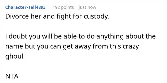Alt text: Online comment discussing couple on the verge of breakup over newborn&rsquo;s bizarre name Tragedeigh escalating tension.