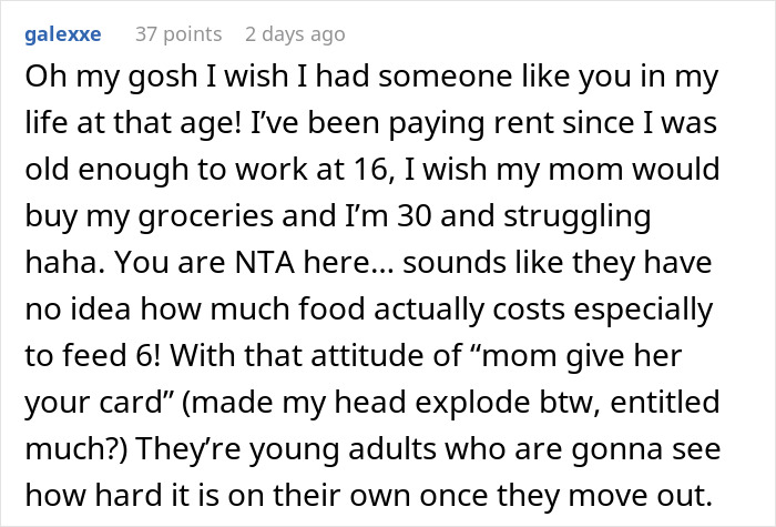 Comment discussing a mom accused of embarrassing son’s girlfriend who offered to cook meals for them. Comment discussing a mom accused of embarrassing son’s girlfriend who offered to cook meals for them.