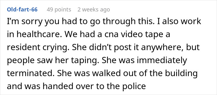 Comment on coworker recorded crying and was fired, relating to woman putting coworker on blast on social media.