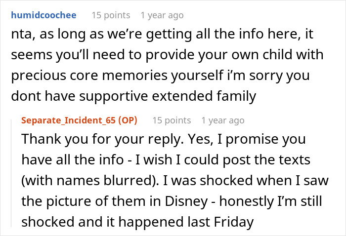 Online discussion about mom furious after dad and stepmom plan Disney trip excluding her and her 9-year-old daughter. Online discussion about mom furious after dad and stepmom plan Disney trip excluding her and her 9-year-old daughter.