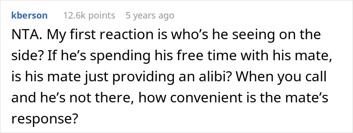 Comment discussing a couple’s first free Saturday turning sour as husband chooses his best mate over his wife again. Comment discussing a couple’s first free Saturday turning sour as husband chooses his best mate over his wife again.