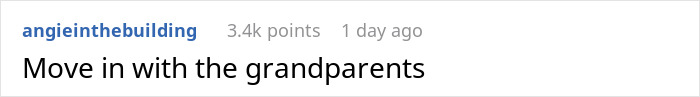Screenshot of a social media comment reading "Move in with the grandparents" related to woman threatening sister&rsquo;s life case.