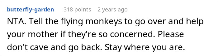 Text comment reading about family conflict as a 23-year-old moves out, leaving mom with no childcare options. Text comment reading about family conflict as a 23-year-old moves out, leaving mom with no childcare options.