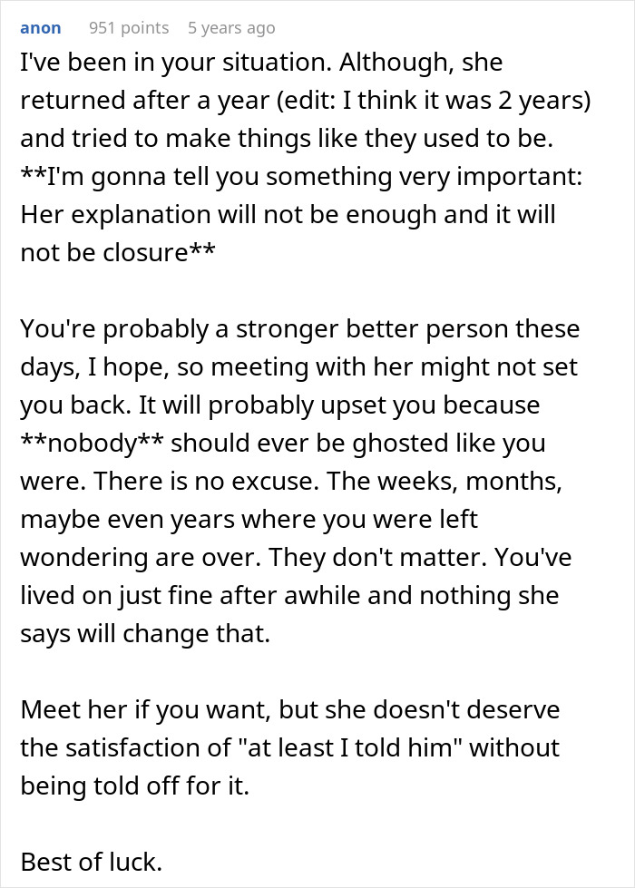 Alt text: Man left without closure after fiancé disappears, reflecting on being ghosted and emotional impact over 16 years. Alt text: Man left without closure after fiancé disappears, reflecting on being ghosted and emotional impact over 16 years.