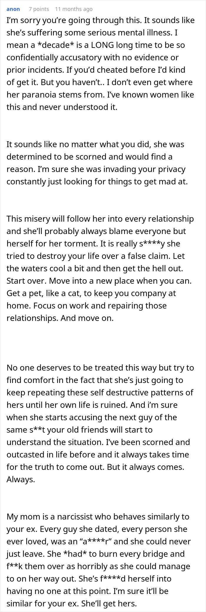 Comment discussing wife of 10 years ruining husband’s reputation with false cheating accusations and relationship advice Comment discussing wife of 10 years ruining husband’s reputation with false cheating accusations and relationship advice