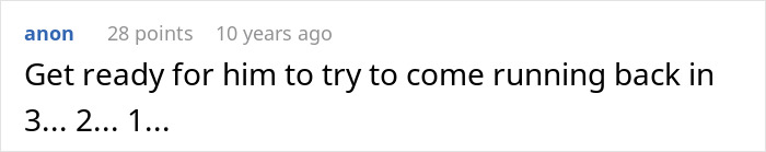 Screenshot of an online comment discussing a man losing his girlfriend over a girl at work he has a crush on.