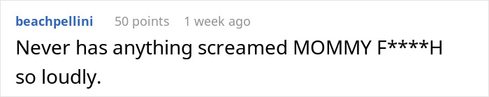 Screenshot of a social media comment reacting to coworker calling woman his work mom, expressing discomfort.