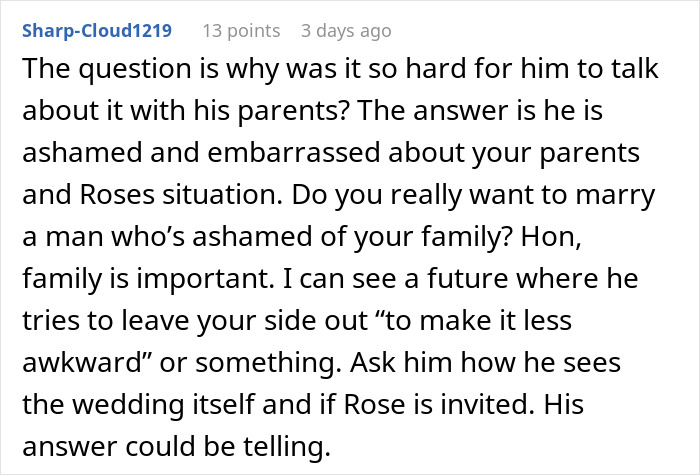 Woman rethinks her engagement after fiancé’s lie about her family causes tension during holiday dinner conversation