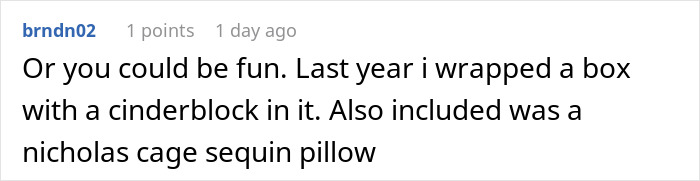 Comment about a guy stealing his own white elephant gift and the debate if the act is genius or rude. Comment about a guy stealing his own white elephant gift and the debate if the act is genius or rude.