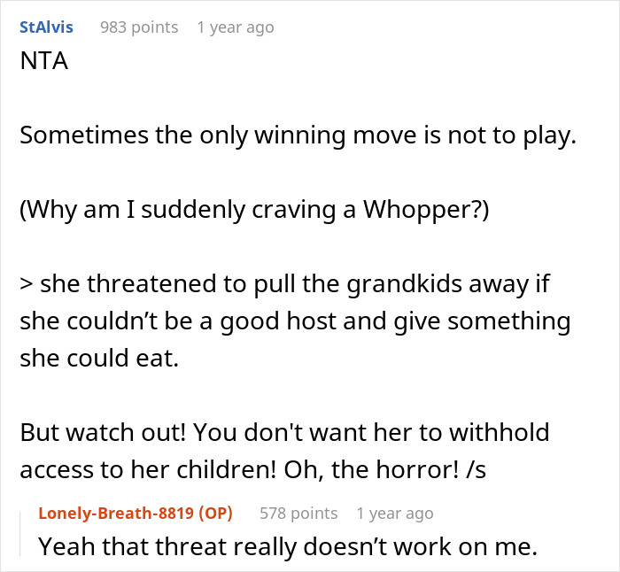 Online discussion about woman expecting family to accommodate her allergies and threatening to pull grandkids away.