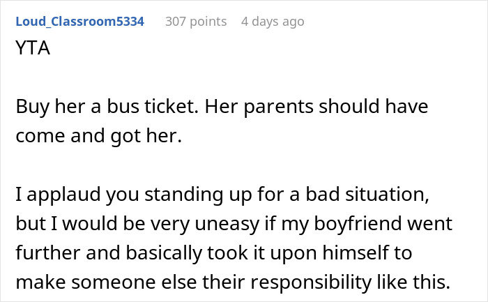 Screenshot of an online comment discussing a guy going above and beyond for his ex, upsetting his current partner.