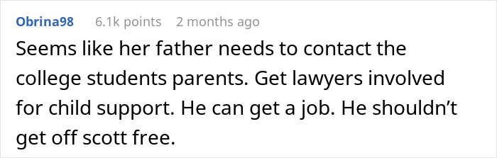 Comment on Reddit discussing a stepmom delivering a brutal reality check to pregnant stepdaughter and family conflict over involvement.