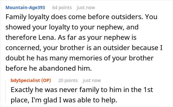 Text conversation about family drama and loyalty involving a brother who abandoned his child during a custody dispute. Text conversation about family drama and loyalty involving a brother who abandoned his child during a custody dispute.