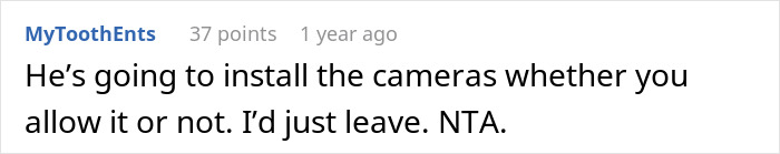 Online comment about installing home CCTV due to wife’s unexplained scratches and husband’s trust issues. Online comment about installing home CCTV due to wife’s unexplained scratches and husband’s trust issues.