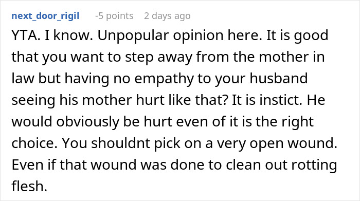 Reddit comment discussing empathy towards husband and mother-in-law conflict in a marriage falling apart scenario. Reddit comment discussing empathy towards husband and mother-in-law conflict in a marriage falling apart scenario.