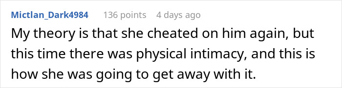 Screenshot of a forum comment discussing a fiancée’s unexpected request before the wedding causing doubts and second thoughts. Screenshot of a forum comment discussing a fiancée’s unexpected request before the wedding causing doubts and second thoughts.