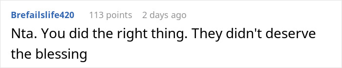 Screenshot of a social media comment supporting a couple's decision to destroy their embryos after a friend's true colors emerged.