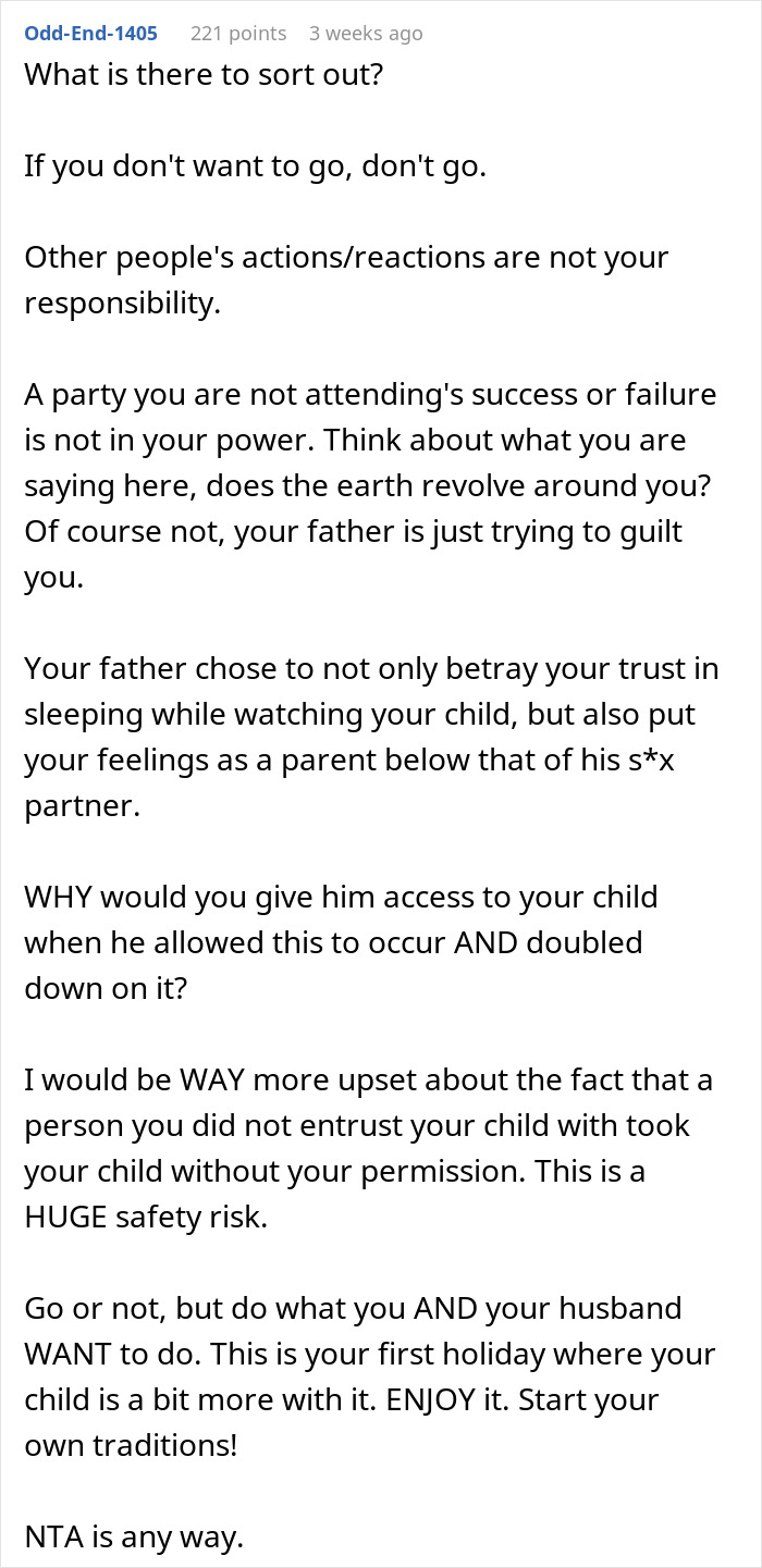 Step-grandma sneaks baby to Santa while watching him, causing loss of babysitting privileges and family trust issues. Step-grandma sneaks baby to Santa while watching him, causing loss of babysitting privileges and family trust issues.