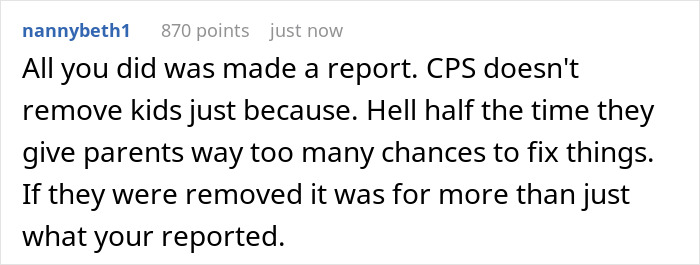 Comment discussing the guilt and concerns after calling CPS about a coworker&rsquo;s 9-year-old child.
