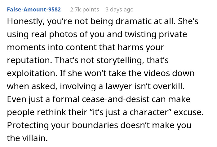 Comment on TikTok fame controversy, discussing harm from lying and exploitation with private photos and videos. Comment on TikTok fame controversy, discussing harm from lying and exploitation with private photos and videos.