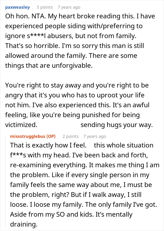 Screenshot of a Reddit conversation about a woman feeling she ruined Thanksgiving after blowing up at family for leaving dinner.