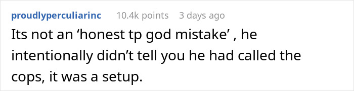 Screenshot of an online comment discussing a woman seeking advice after her boyfriend called police over her novel’s contents. Screenshot of an online comment discussing a woman seeking advice after her boyfriend called police over her novel’s contents.