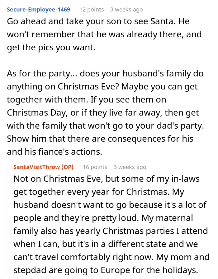Step-grandma sneaking baby to see Santa while watching him, leading to losing babysitting privileges forever. Step-grandma sneaking baby to see Santa while watching him, leading to losing babysitting privileges forever.