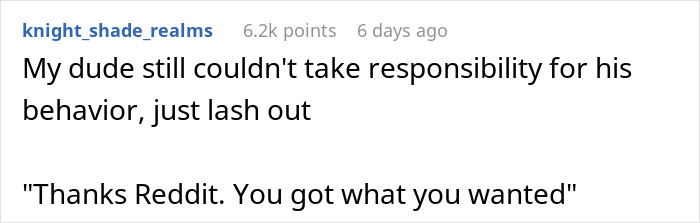 Reddit user describes bf upset with gf obsessed couple for not taking responsibility and lashing out in a heated exchange.