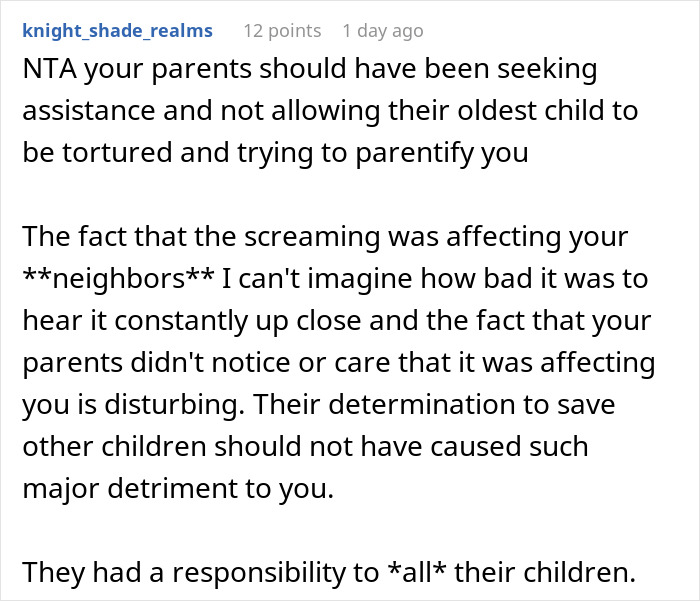 Reddit screenshot: exhausted teen describes autistic siblings' screaming, parents and CPS involvement