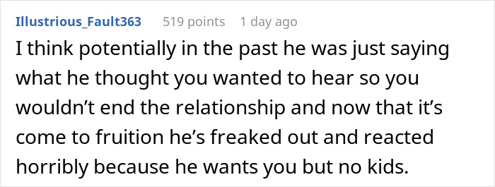 Screenshot of a Reddit comment discussing a 28-year-old man upset about his girlfriend's pregnancy announcement. Screenshot of a Reddit comment discussing a 28-year-old man upset about his girlfriend's pregnancy announcement.