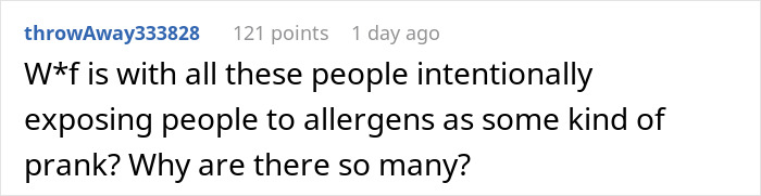 Comment on a prank involving testing roommate's allergy to grass by placing grass in her pillow, questioning the intent behind exposing people to allergens. Comment on a prank involving testing roommate's allergy to grass by placing grass in her pillow, questioning the intent behind exposing people to allergens.