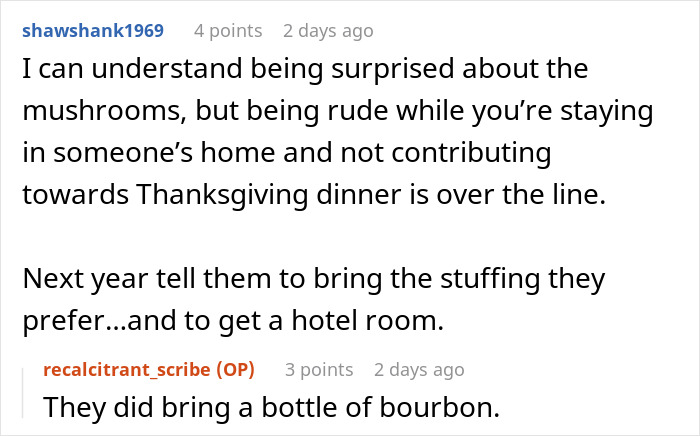 Forum discussion about woman calling out sister-in-law pretending to have a food allergy during Thanksgiving dinner. Forum discussion about woman calling out sister-in-law pretending to have a food allergy during Thanksgiving dinner.