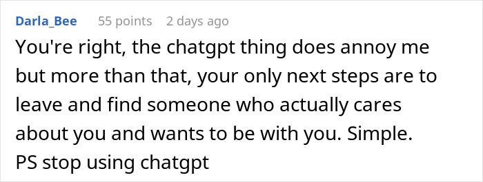 Reddit comment discussing relationship drama after man tells girlfriend she must earn an engagement ring.