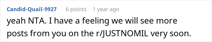 Screenshot of an online comment discussing a mother-in-law choosing a white dress for her son's wedding and the bride's reaction. Screenshot of an online comment discussing a mother-in-law choosing a white dress for her son's wedding and the bride's reaction.