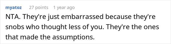 Screenshot of an online comment discussing future in-laws demanding a prenup and reacting to the woman’s wealthy family background.