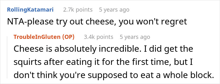 Screenshot of an online forum discussion revealing parents lied about allergies affecting food choices and experiences. Screenshot of an online forum discussion revealing parents lied about allergies affecting food choices and experiences.