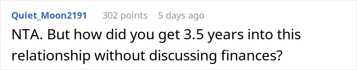 Comment on groom ending relationship due to debt and clashing values after fianc&eacute;e demands $35k wedding payment.