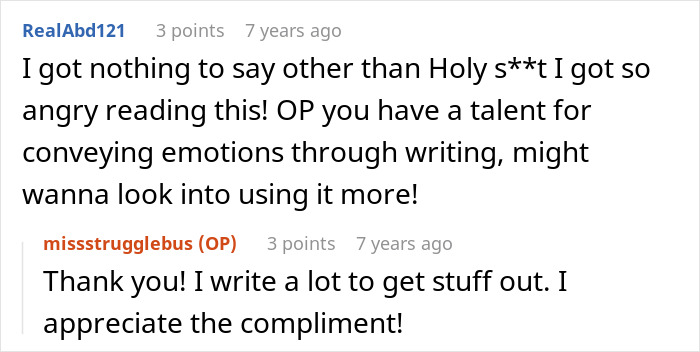 Screenshot of an online discussion where a woman expresses anger and regrets ruining Thanksgiving dinner with family.