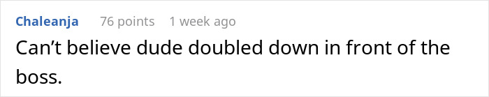 Woman looking weirded out as coworker insists on calling her his work mom during office conversation.