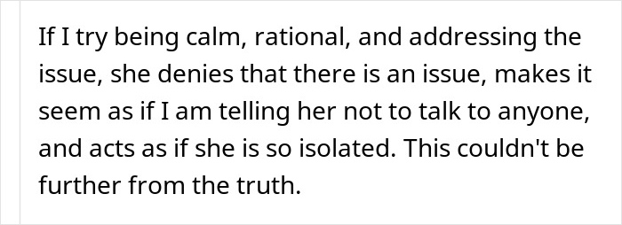 Text discussing a man addressing his wife's phone dependence, highlighting denial and feelings of isolation in their relationship. Text discussing a man addressing his wife's phone dependence, highlighting denial and feelings of isolation in their relationship.