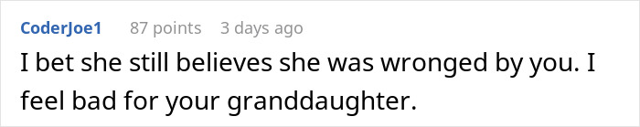 Screenshot of a Reddit comment discussing a grandma’s savage holiday clapback against her entitled ex-daughter-in-law. Screenshot of a Reddit comment discussing a grandma’s savage holiday clapback against her entitled ex-daughter-in-law.