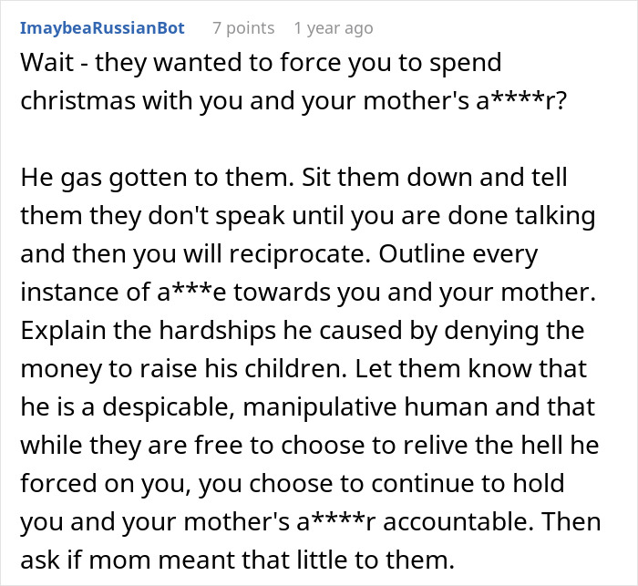 Comment discussing a guy kicking siblings out after they reveal the surprise they planned, highlighting family conflict. Comment discussing a guy kicking siblings out after they reveal the surprise they planned, highlighting family conflict.