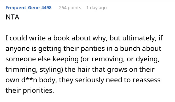 Reddit user comments on guests feeling uncomfortable over bride and groom taking woman's hairy armpits as insult. Reddit user comments on guests feeling uncomfortable over bride and groom taking woman's hairy armpits as insult.