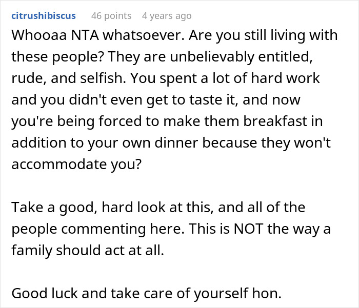 Relatives eating man&rsquo;s homemade pies behind his back while he refuses to make Christmas bread, causing family conflict.