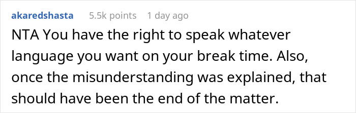 Man takes a call in Korean at work, black coworker becomes upset and involves HR in the office setting.
