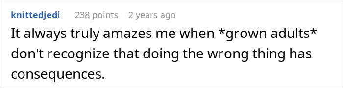 Comment text on a social media post discussing consequences of adults forgetting important dates and family conflicts. Comment text on a social media post discussing consequences of adults forgetting important dates and family conflicts.